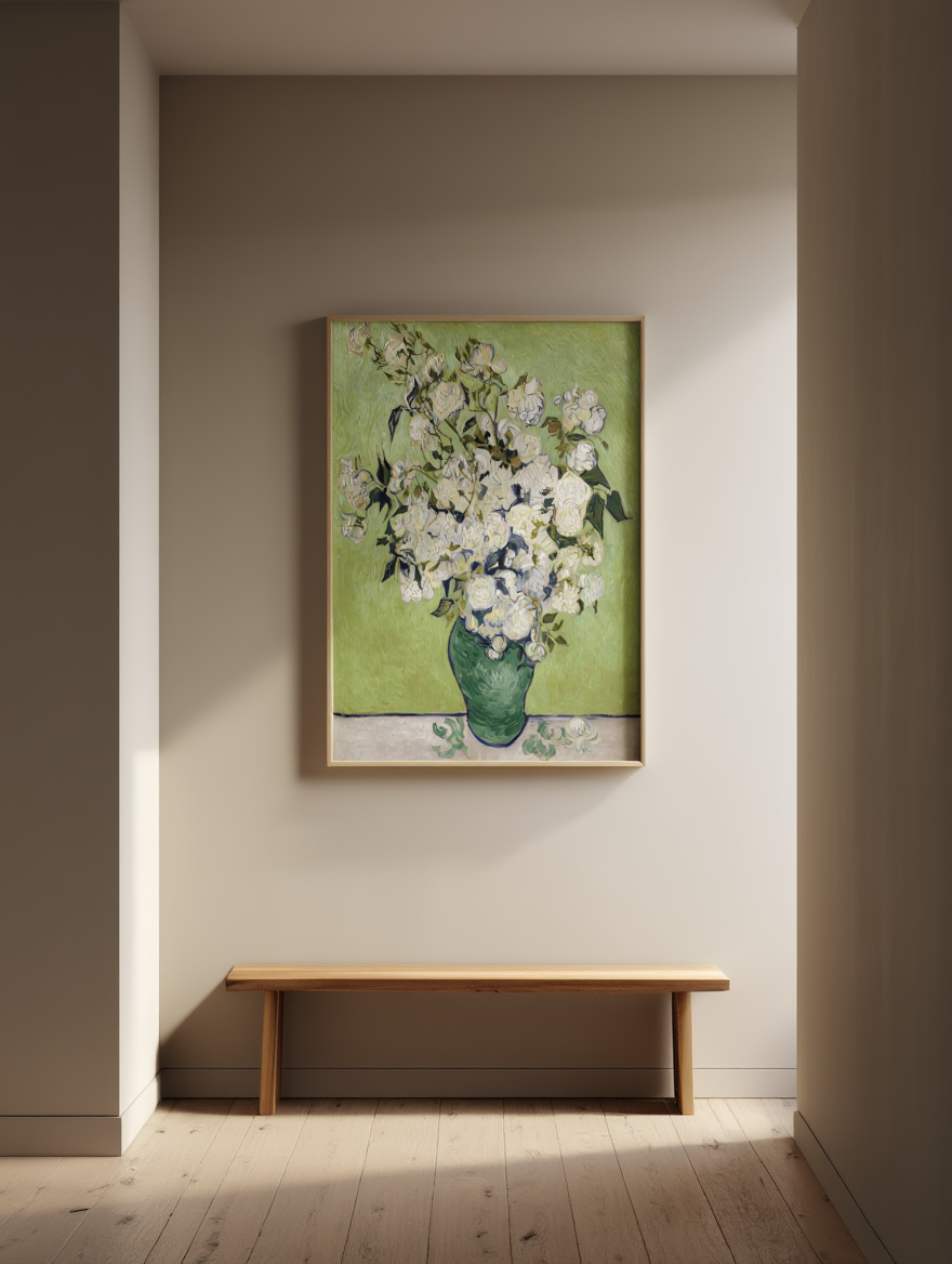 Vincent Van Gogh – Vase with Pink Roses - Elegant Post-Impressionist Art Print