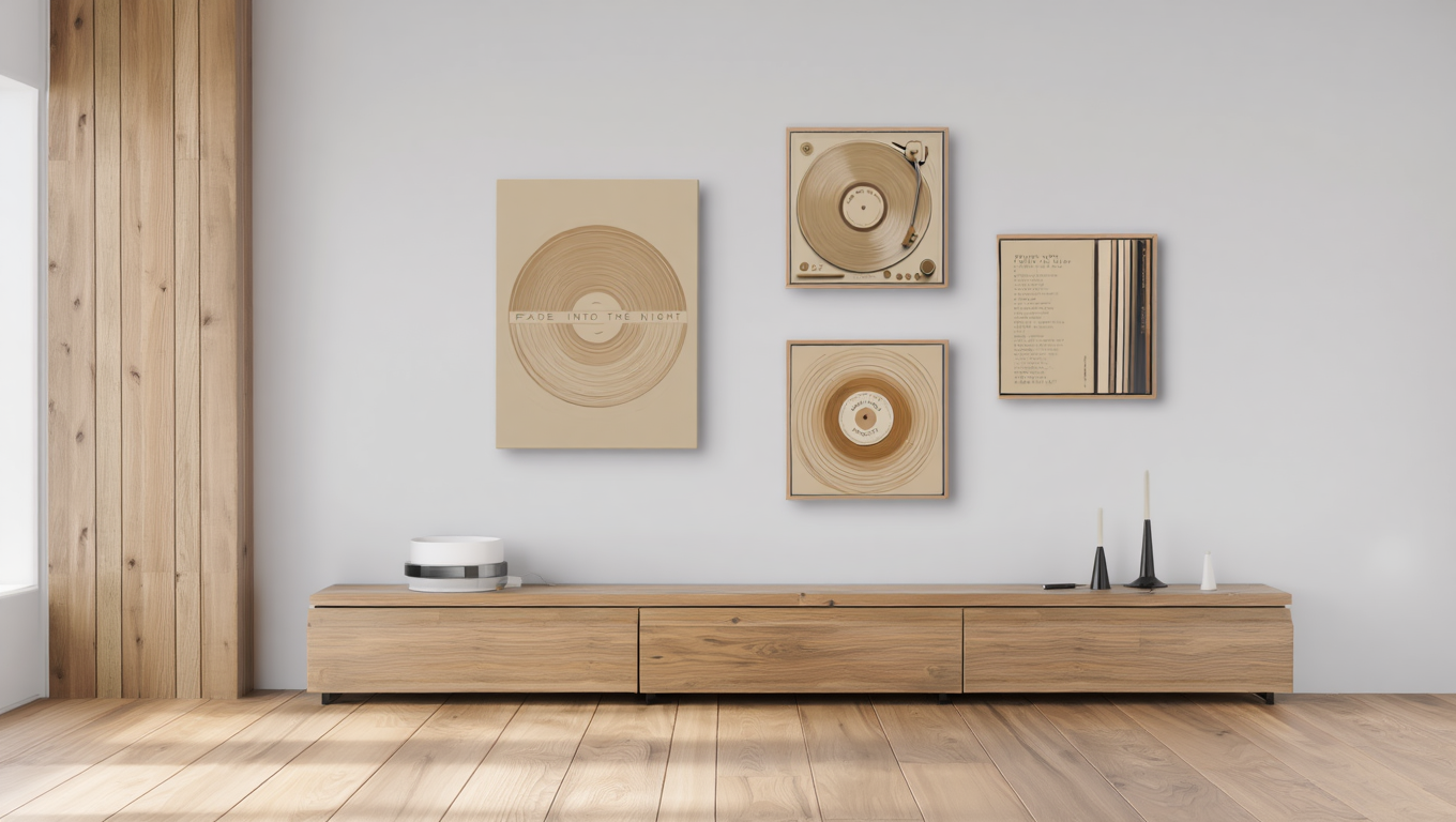 Beige Music Gallery – Japandi Living Room Set of 4