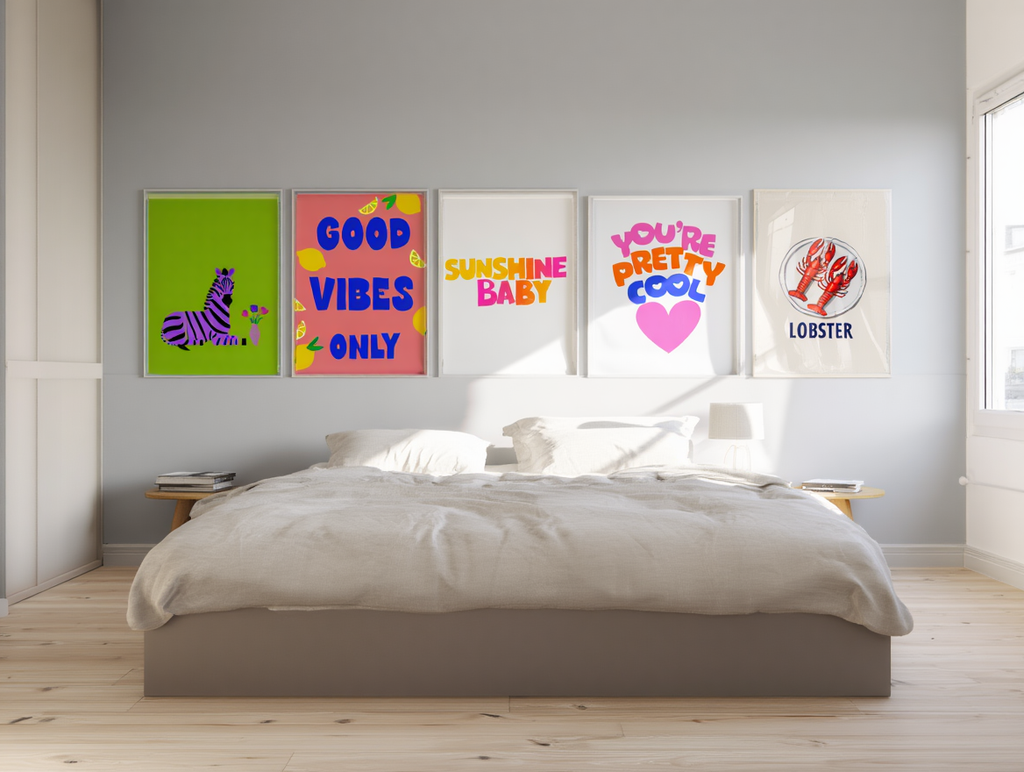 Colourful Electric Red – Sunshine Good Vibes Lobster 5-Prints