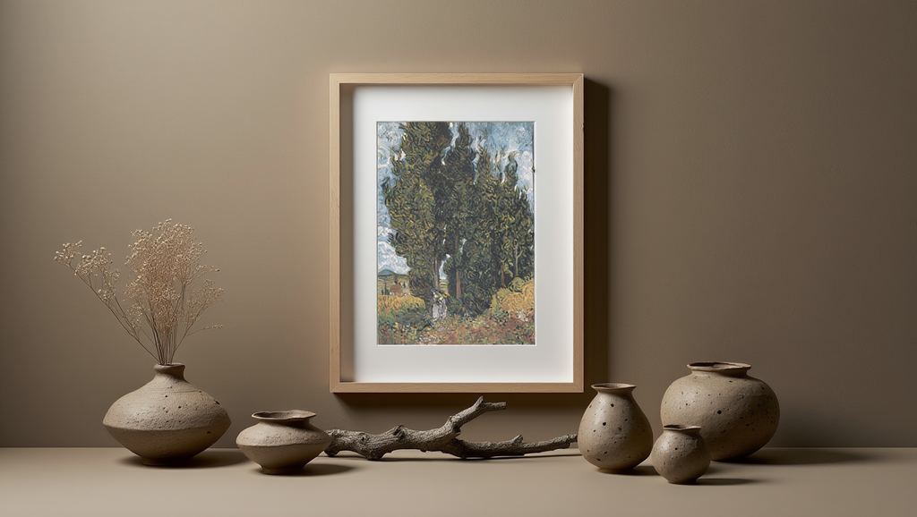 Vincent Van Gogh - Cypresses with Two Figures