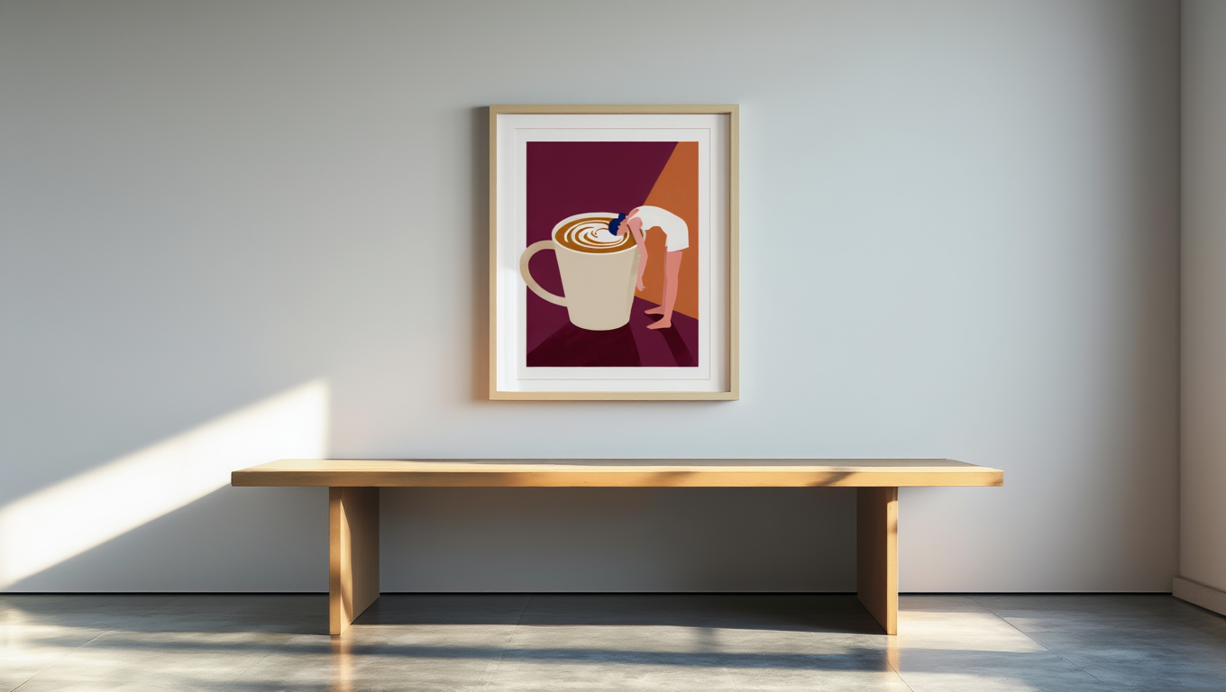 Head in Macchiato – Minimalist Single Print