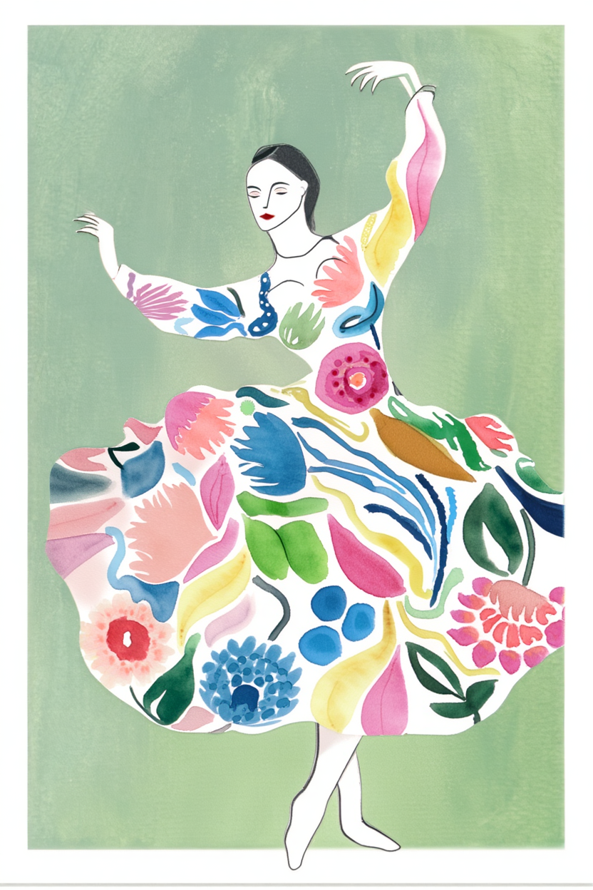 Dancing Woman – Christmas Living Room Art Print