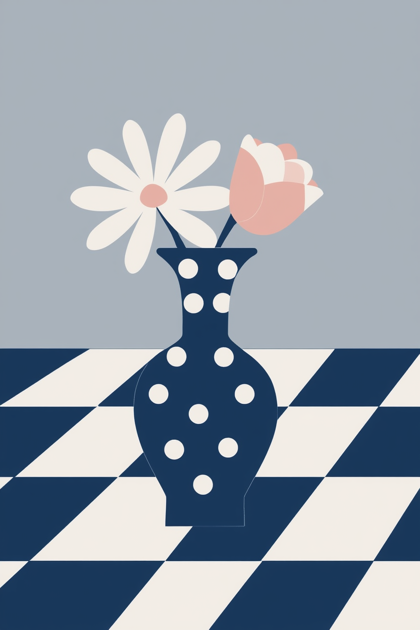 Tabletop Elegance – Vase on Table Art Print - Hakyarts