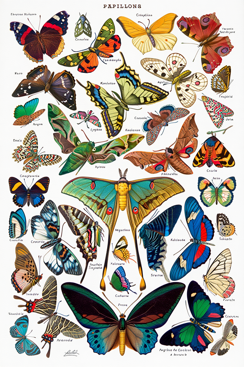 Adolphe Millot - Papillons Poster