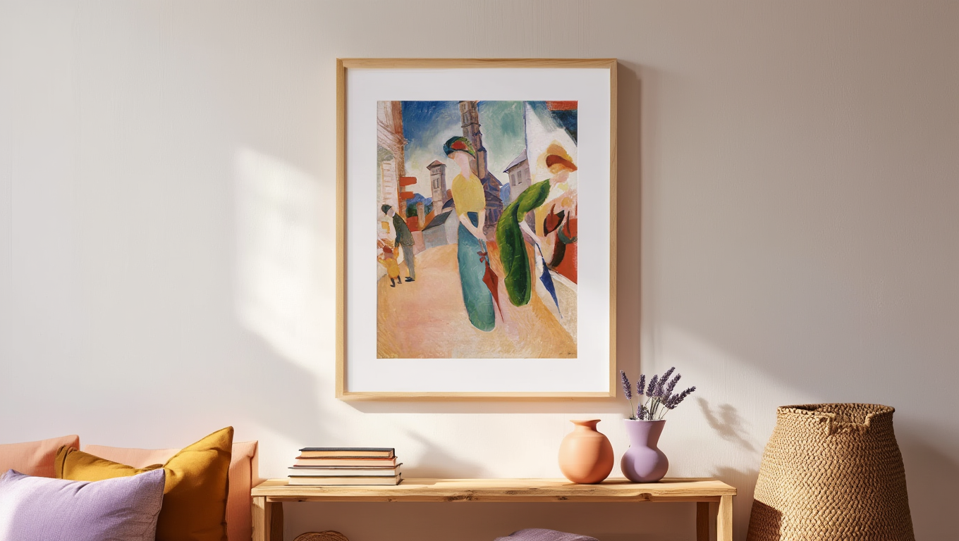 August Macke - Two Women in Front of a Hat Shop