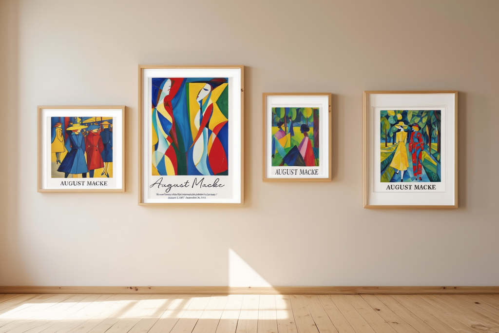 August Macke Wall Art – 4 Modern Expressionist Prints | Colorful Gallery Wall for Living Room, Bedroom, or Office