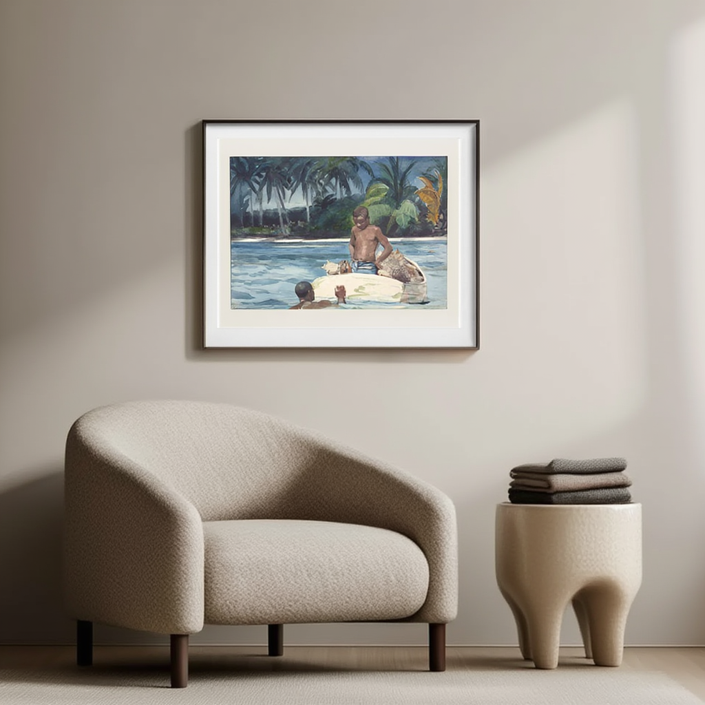 West India Divers – Winslow Homer Poster | American Realist Tropical Seascape Art Print - Hakyarts