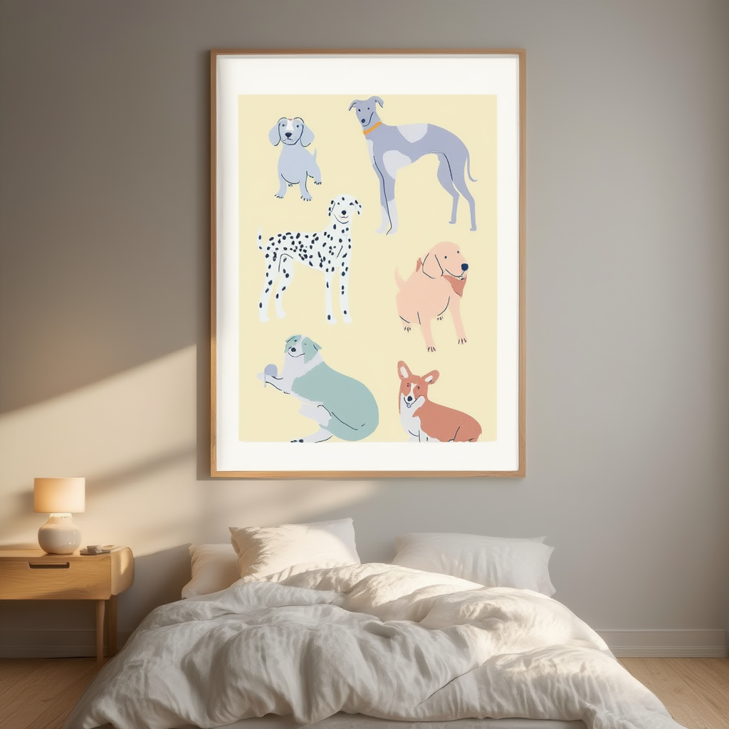 Paws & Whiskers – Illustrated Dogs Print