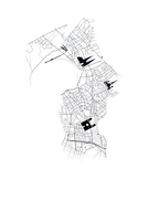 Montreal City Map Poster – Minimalist Black & White Urban Wall Art Print