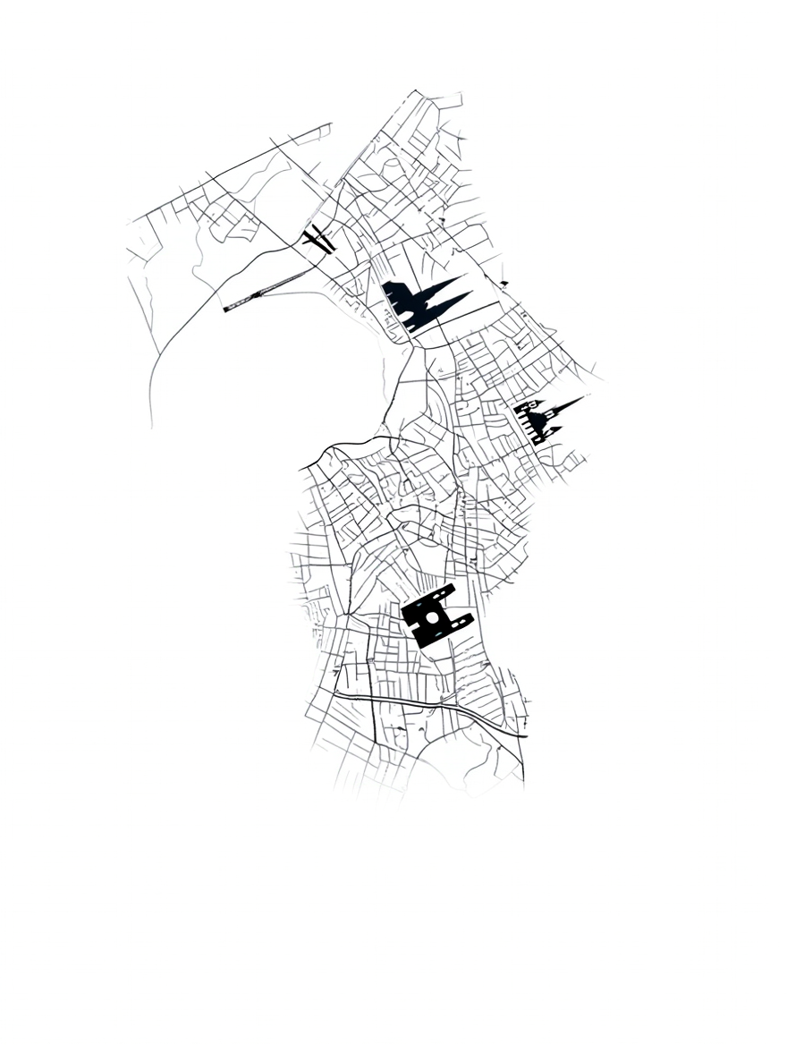 Montreal City Map Poster – Minimalist Black & White Urban Wall Art Print