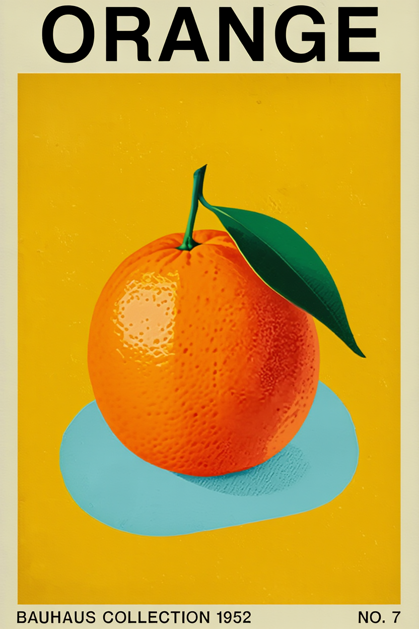Set of 2 Bauhaus-Inspired Art Prints – Orange Bauhaus & Planes of Light and Shadow Gallery Set