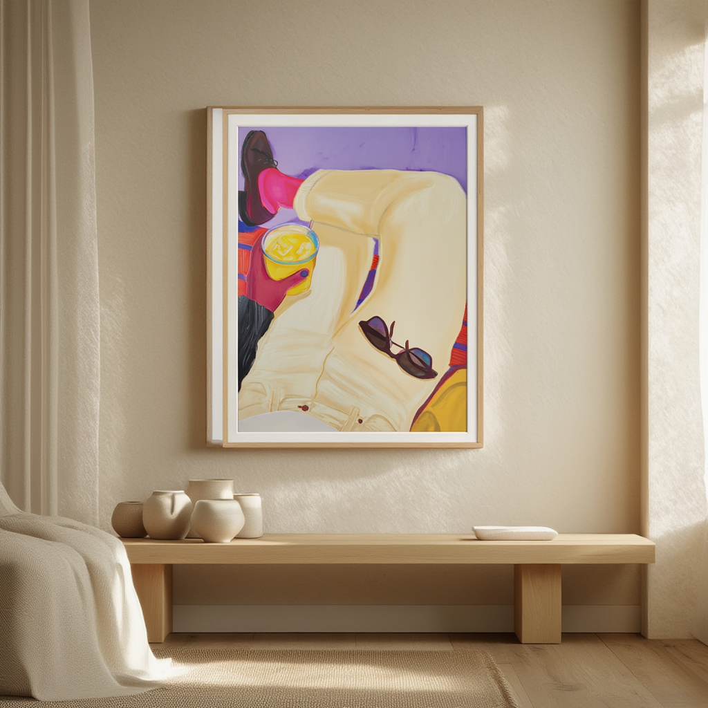 Orange Juice – Figurative Modern Art Print for Contemporary Interiors