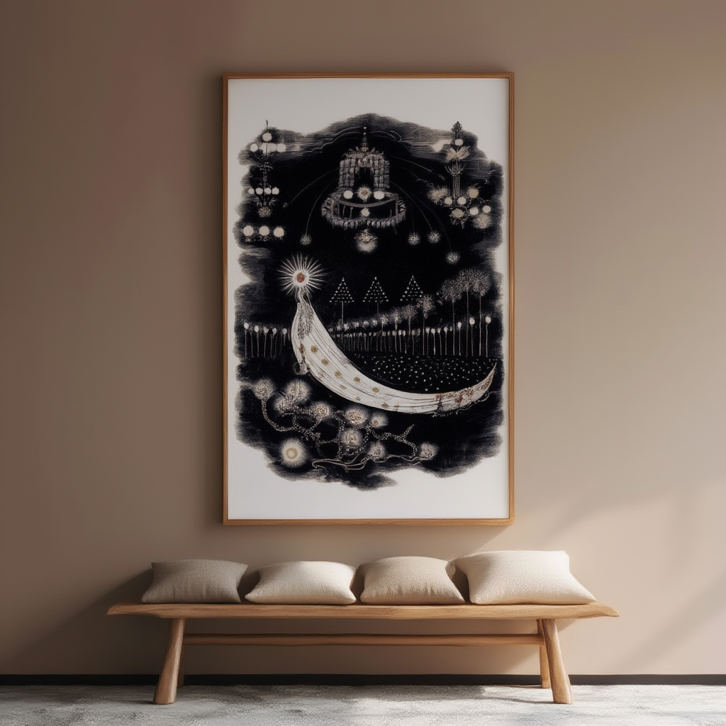 Wanderings of a Comet – J.J. Grandville 1884 Art Print