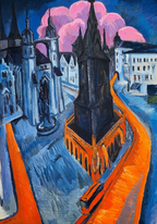 La Tour Rouge – Ernst Ludwig Kirchner Poster | Expressionist Urban & Architectural Art Print - Hakyarts