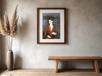 Self Portrait in a Velvet Dress by Frida Kahlo – Surrealist Figurative Art Print
