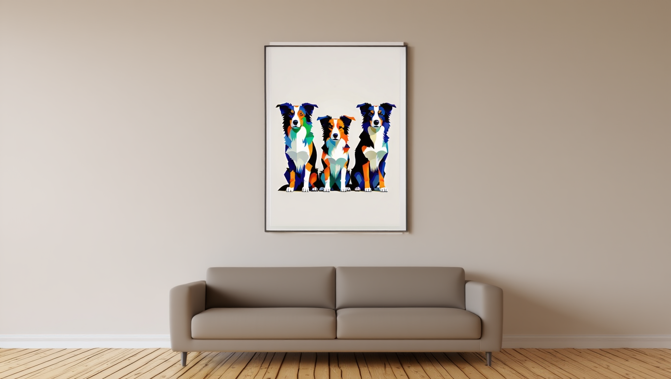 Border Collie Poster – Modern Dog Pop Art Print