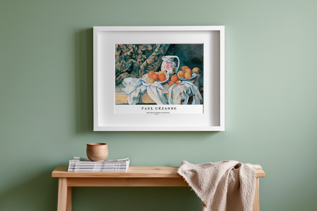 Paul Cezanne - Nature Morte avec Rideau et Pichet Fleuri Poster | HakyArts