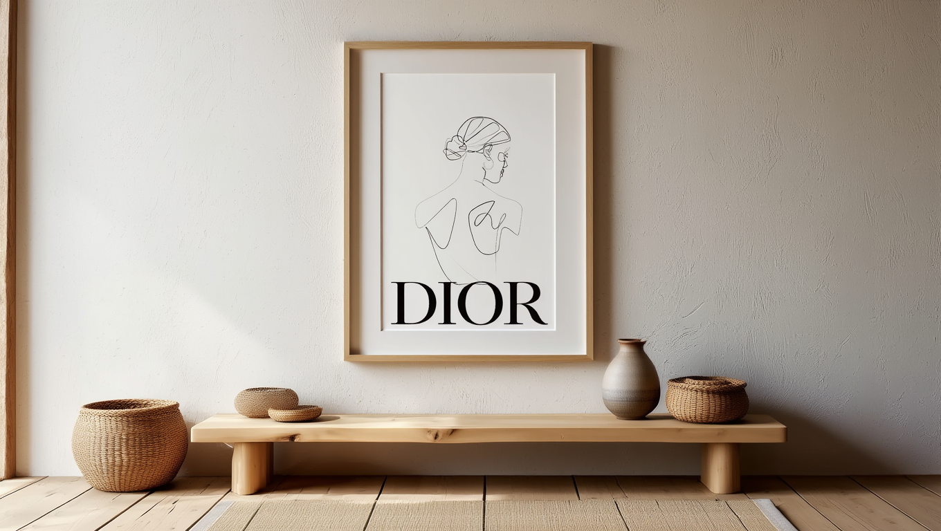 Woman Line Art Dior Poster | Minimalist Fashion Art Print