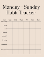 Habit Tracker – Minimalist Motivational Art Print