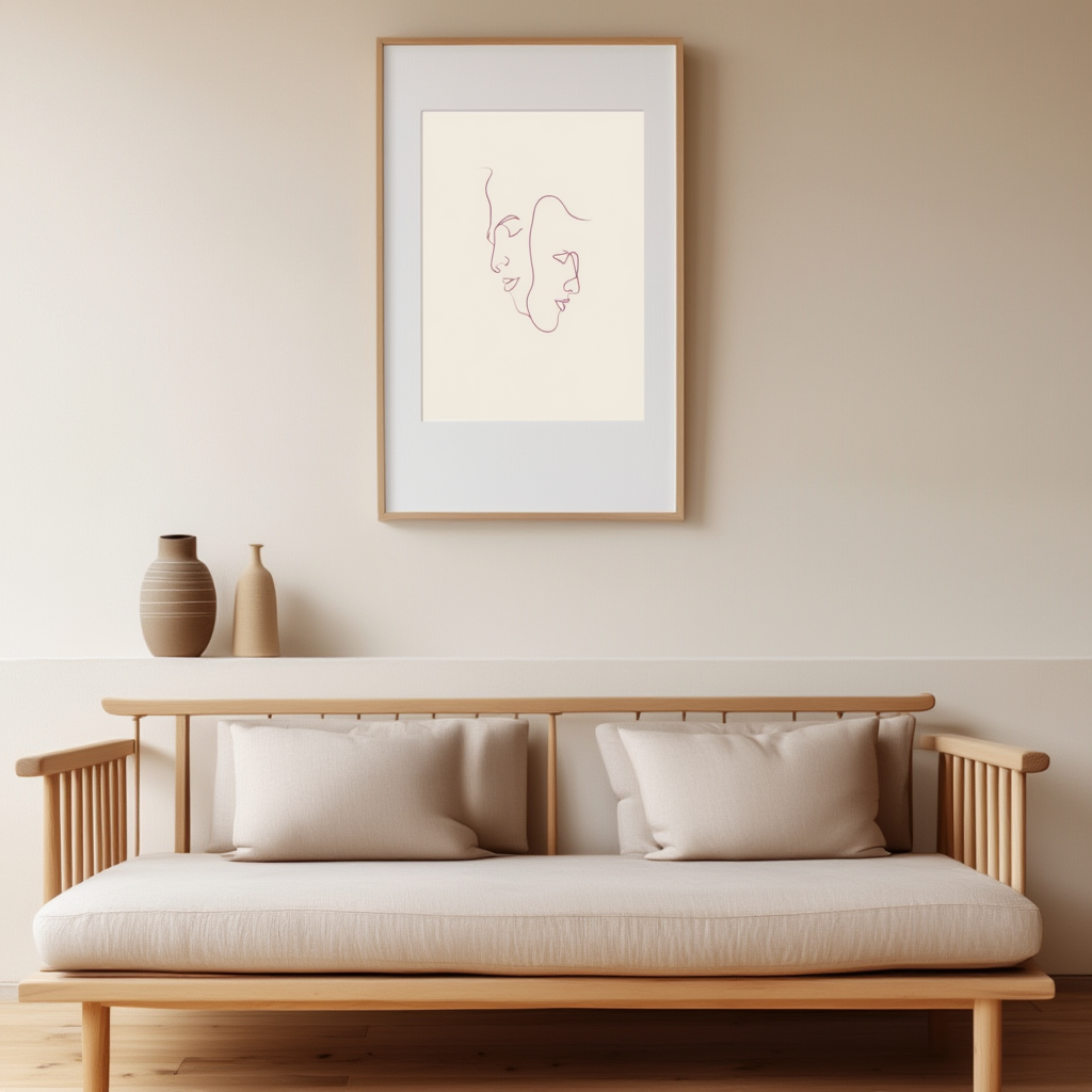 Two Faces – Minimalist Abstract Art Print for Contemporary Interiors
