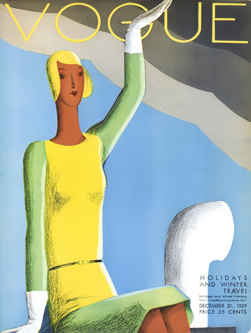 Vogue December 1, 1929 – Vintage Fashion Illustration Poster