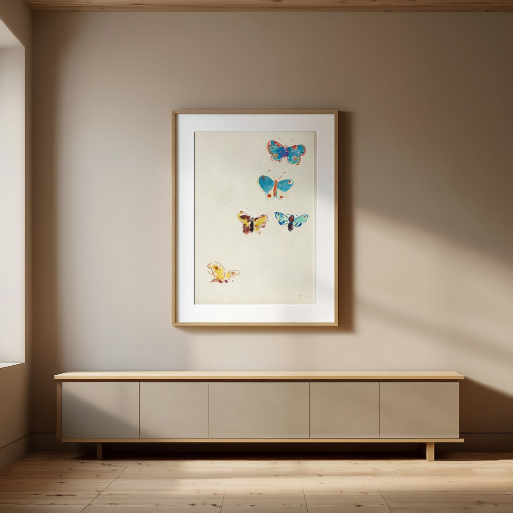 Odilon Redon - Five Butterflies