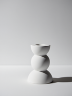 Minimalist Half Sphere Plaster Candle – White Cream  Home Decor