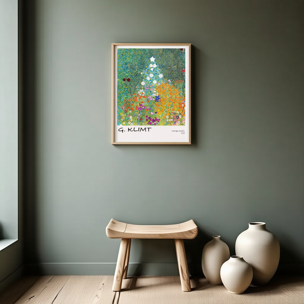 Gustav Klimt – Cottage Garden Print (1910) – Iconic Symbolist Art Poster