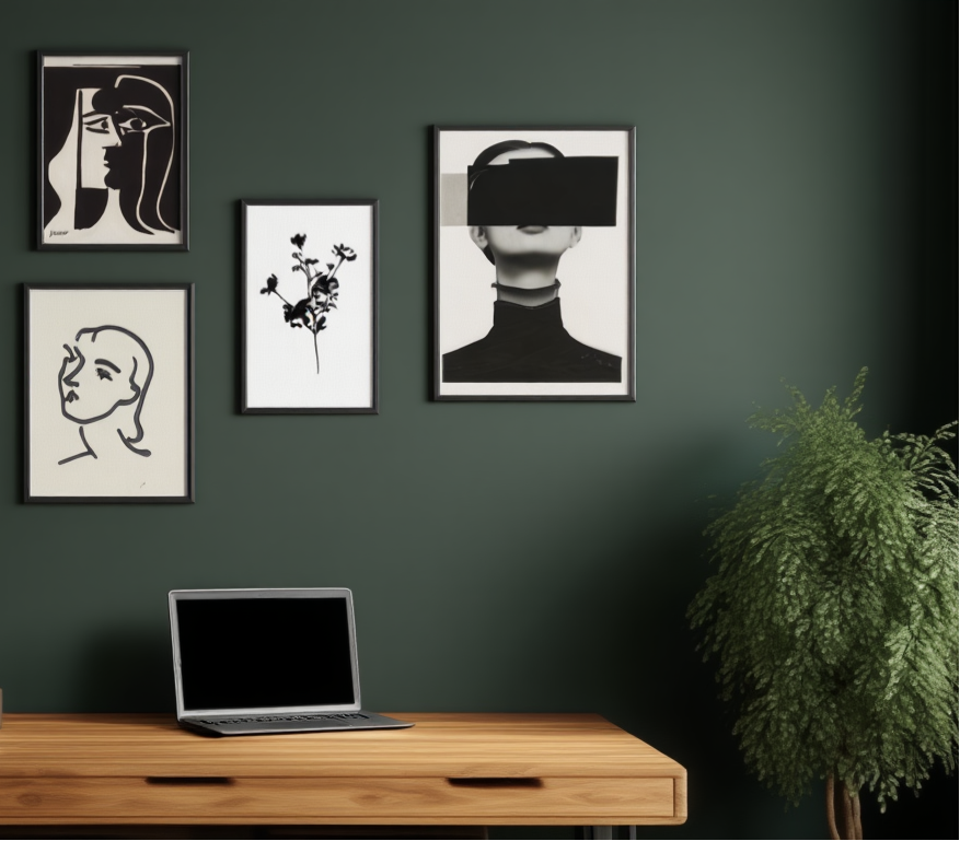 Monochrome Abstract-Inspired Abstract Prints – 5 Black & White Art Pieces