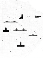 Glasgow City Map Poster – Black and White Minimalist Wall Art Print