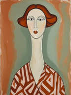 Modigliani Soft Features – Modern Portrait Print - Hakyarts