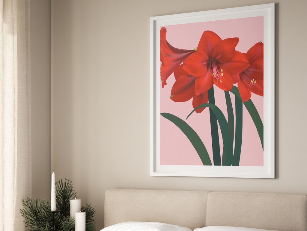 Red Amaryllis – Floral Art Print