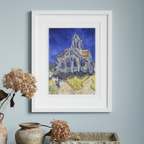 Vincent Van Gogh – Kirken i Auvers – Ikonisk postimpressionistisk kunsttryk