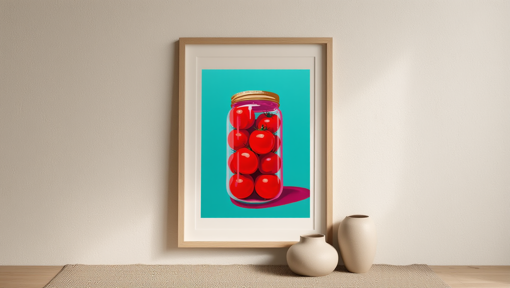 Pop Art Tomatoes Jar – Vibrant Kitchen Wall Art Print