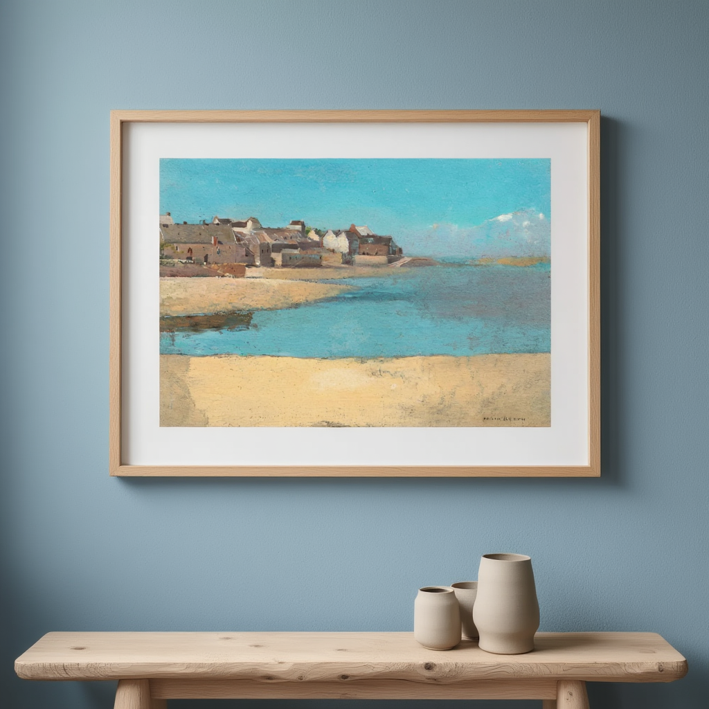 Odilon Redon - Village by the Sea in Brittany