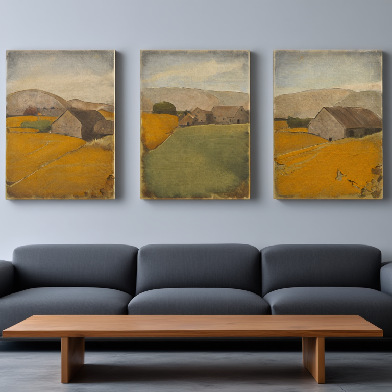 Vintage French Countryside Art Gallery – Set of 3