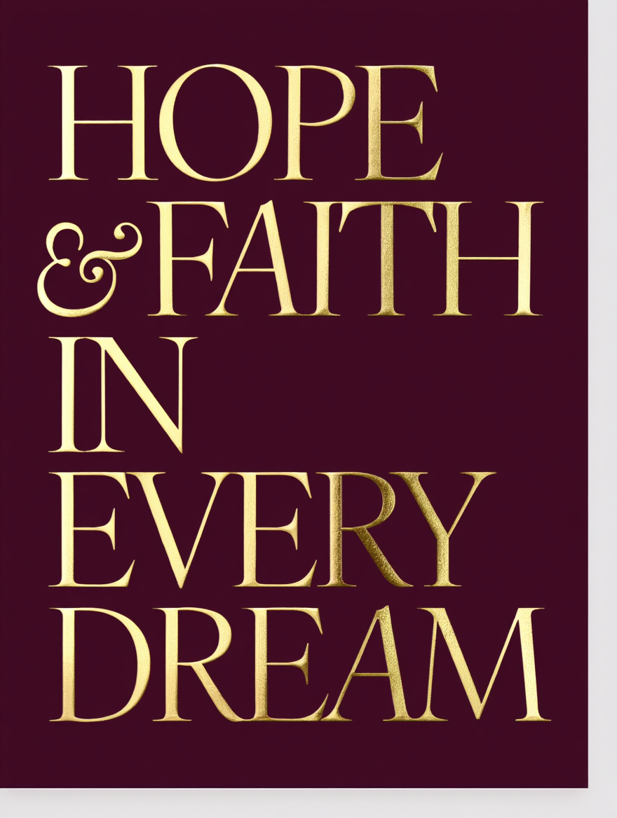 Hope & Faith – Gold Typography Single Print