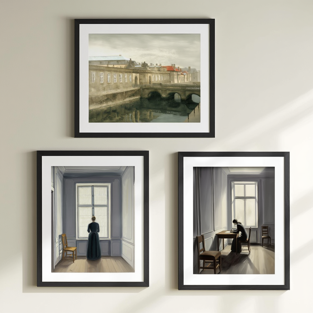 Hammershøi Whispered Interiors – 3 Prints Mix & Match