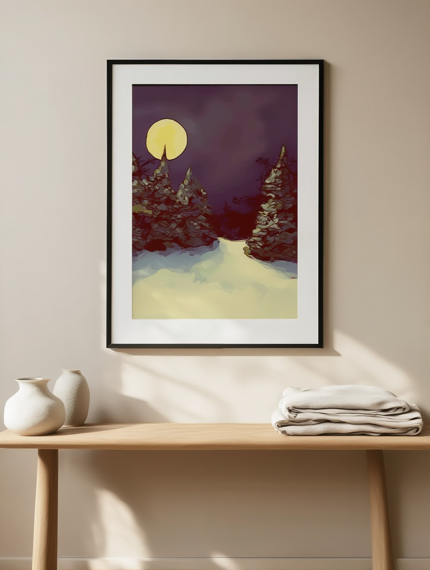 Winter Pine Trees Poster