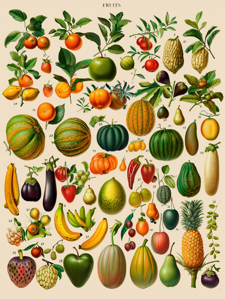 Adolphe Millot - Fruits II Poster