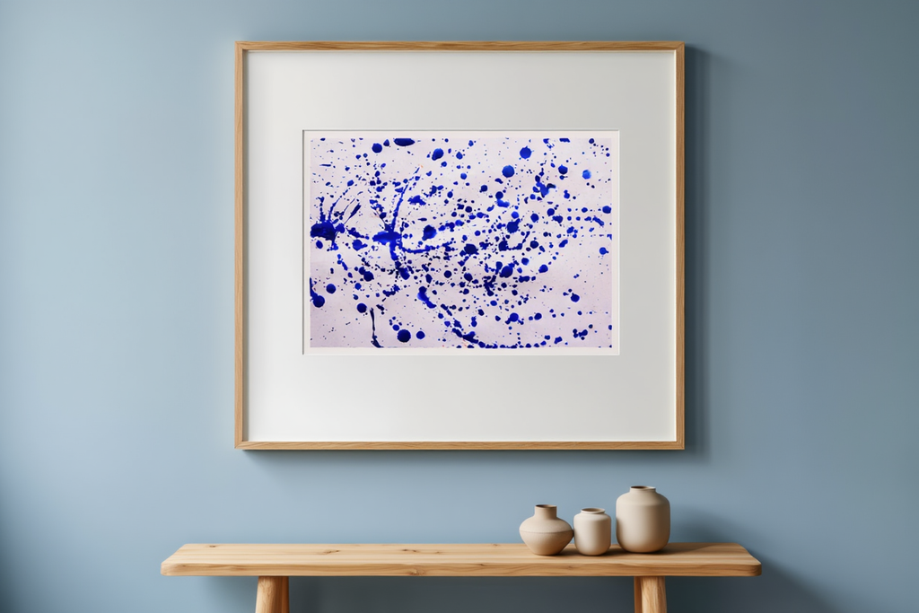 Pollock Inspired Blue Splash Poster