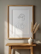 Woman Line Art Dior Poster | Minimalist Fashion Art Print - Hakyarts