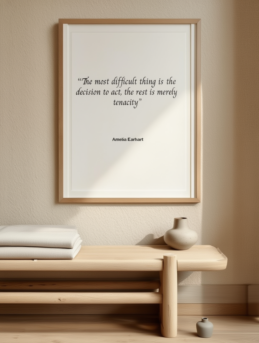 The Most Difficult Thing Is The Decision To Act, The Rest Is Merely Tenacity Poster