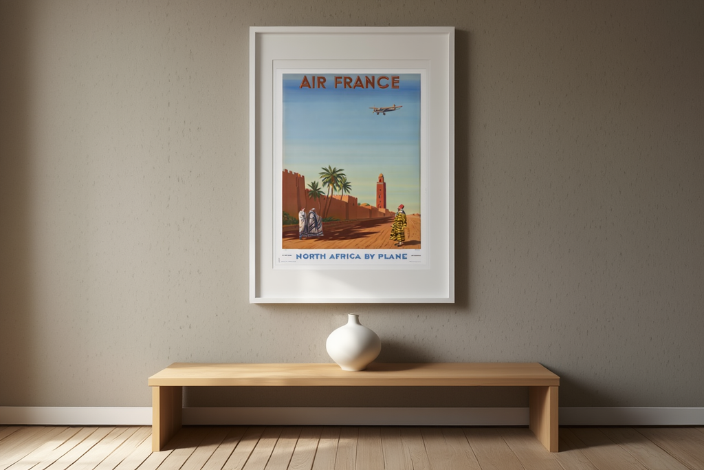 Vintage Air France Travel Poster – North Africa by Plane by Maurice Guiraud-Rivière, 1935