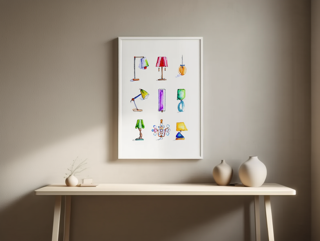 Lampshades Illustration – Modern Art Poster