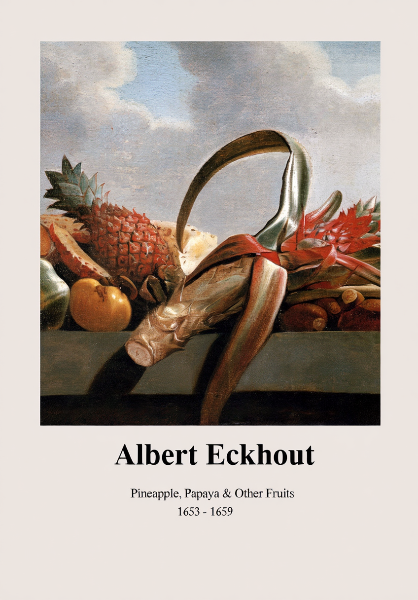 Albert Eckhout - Pineapple, Papaya and Other Fruits Poster