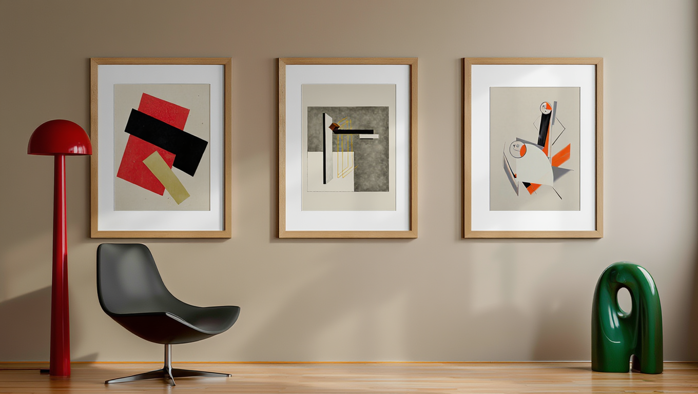 El Lissitzky – 3 Modernist Prints | Geometric Art Collection