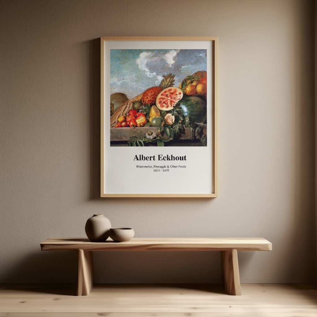 Albert Eckhout - Watermelon, Pineapple and Other Fruits Poster