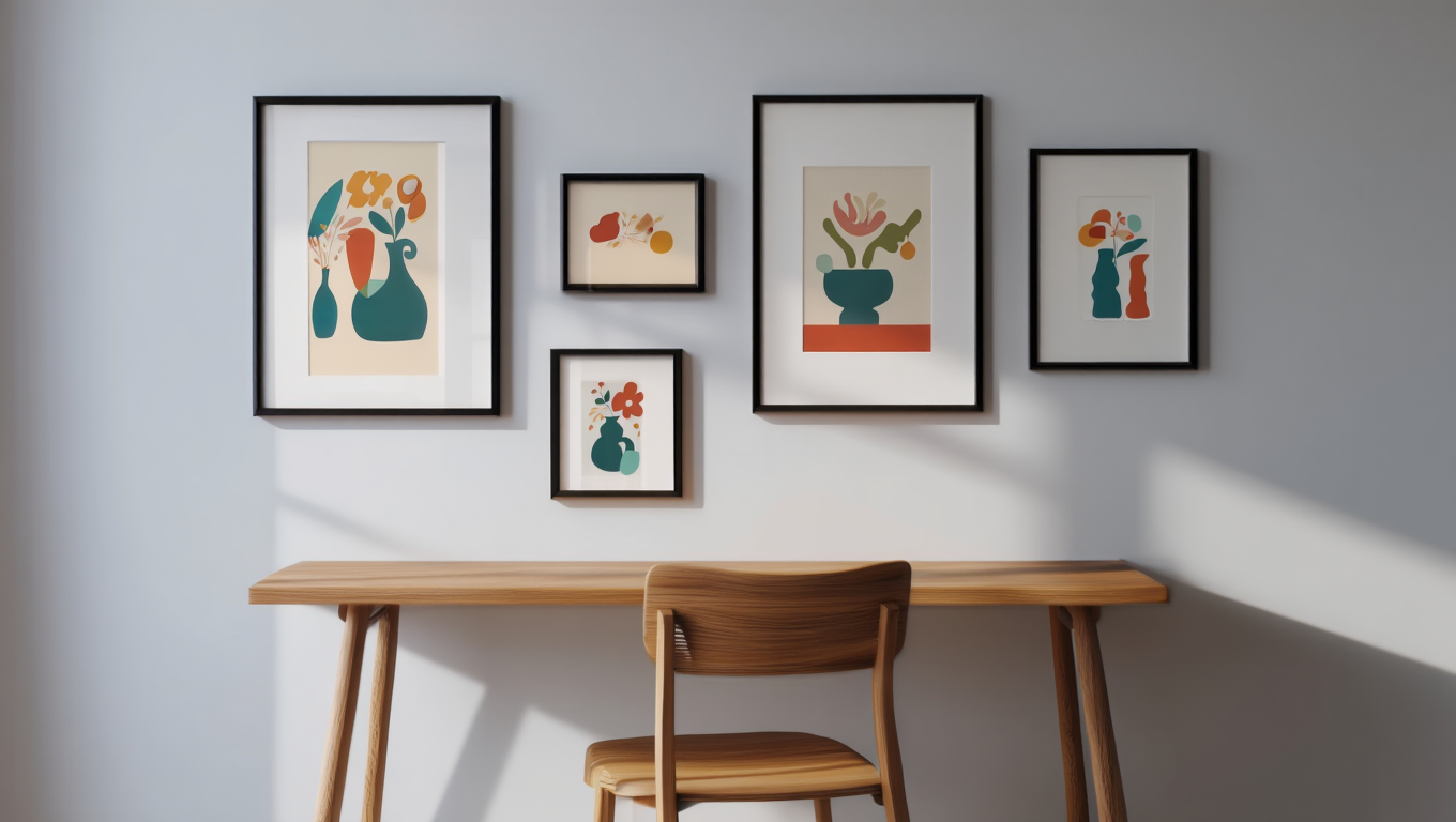 Modern Line Curve – Set of 5 Abstract Art Prints