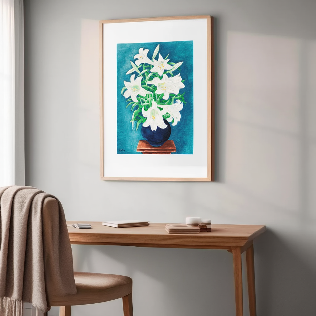 Vase de Lys – Moïse Kisling (1935) | Floral Art Print - Hakyarts